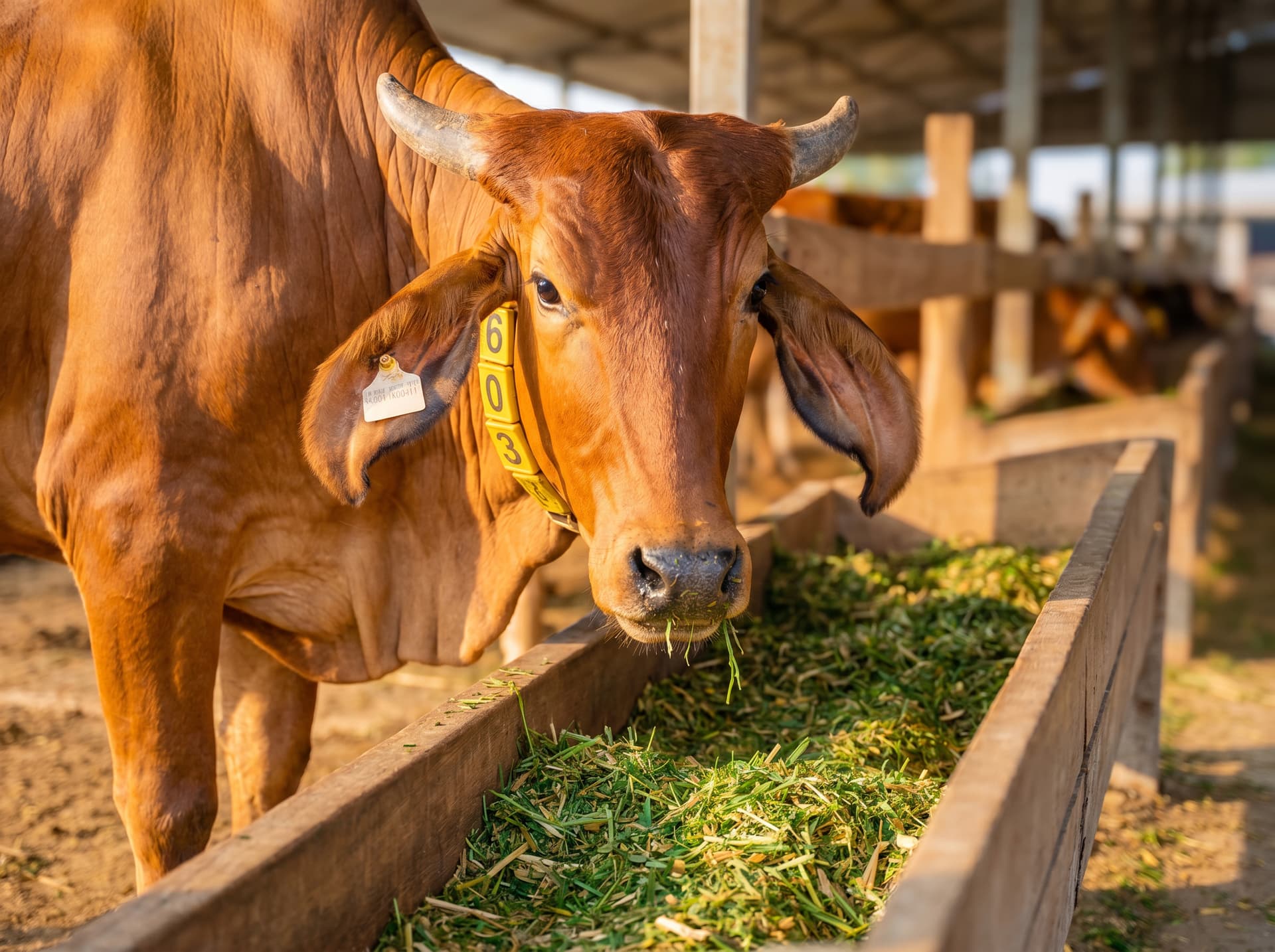 Gir cow feeding at Mittal Dairy Farm