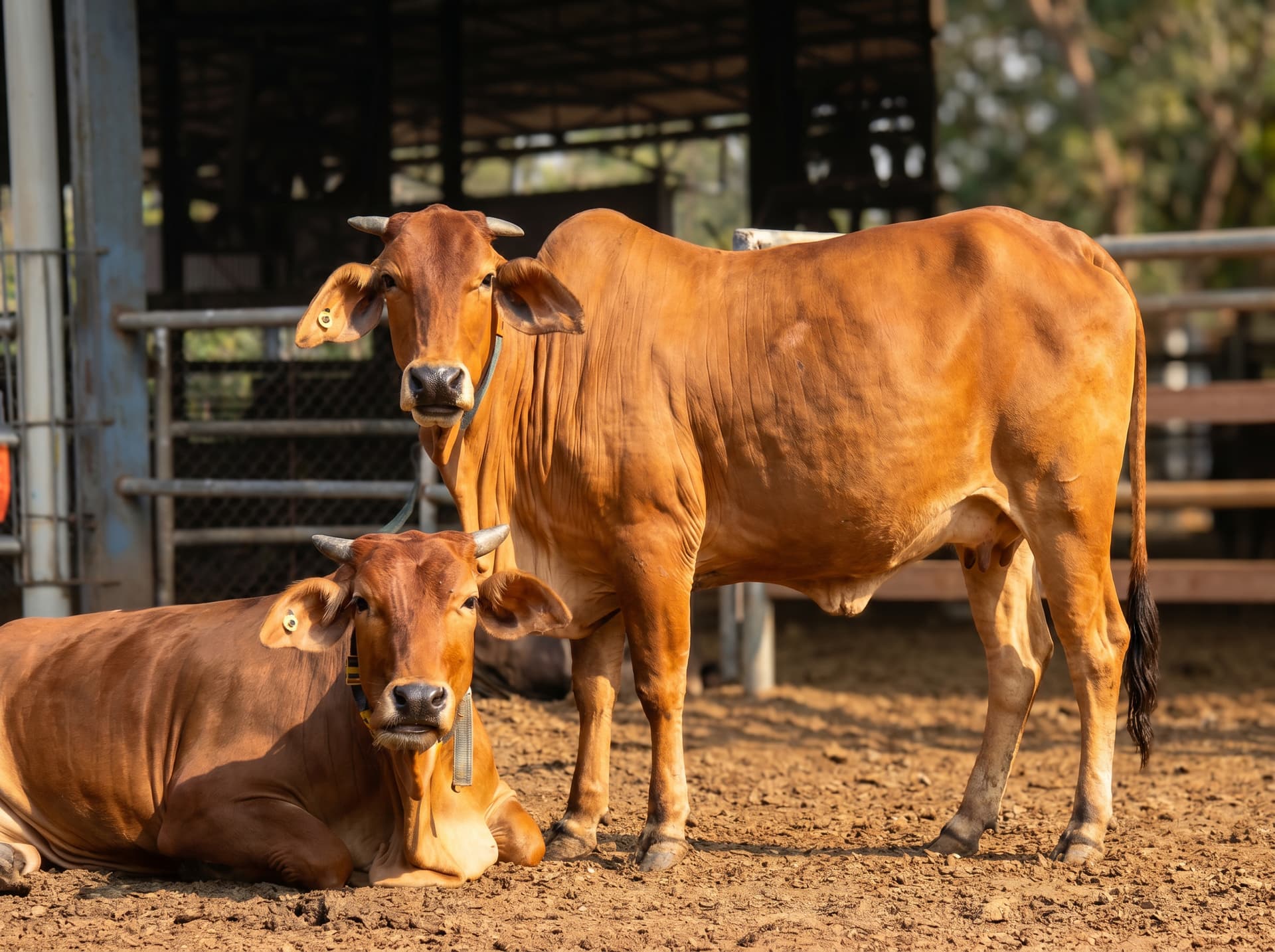 Gir cows resting at Mittal Dairy Farm
