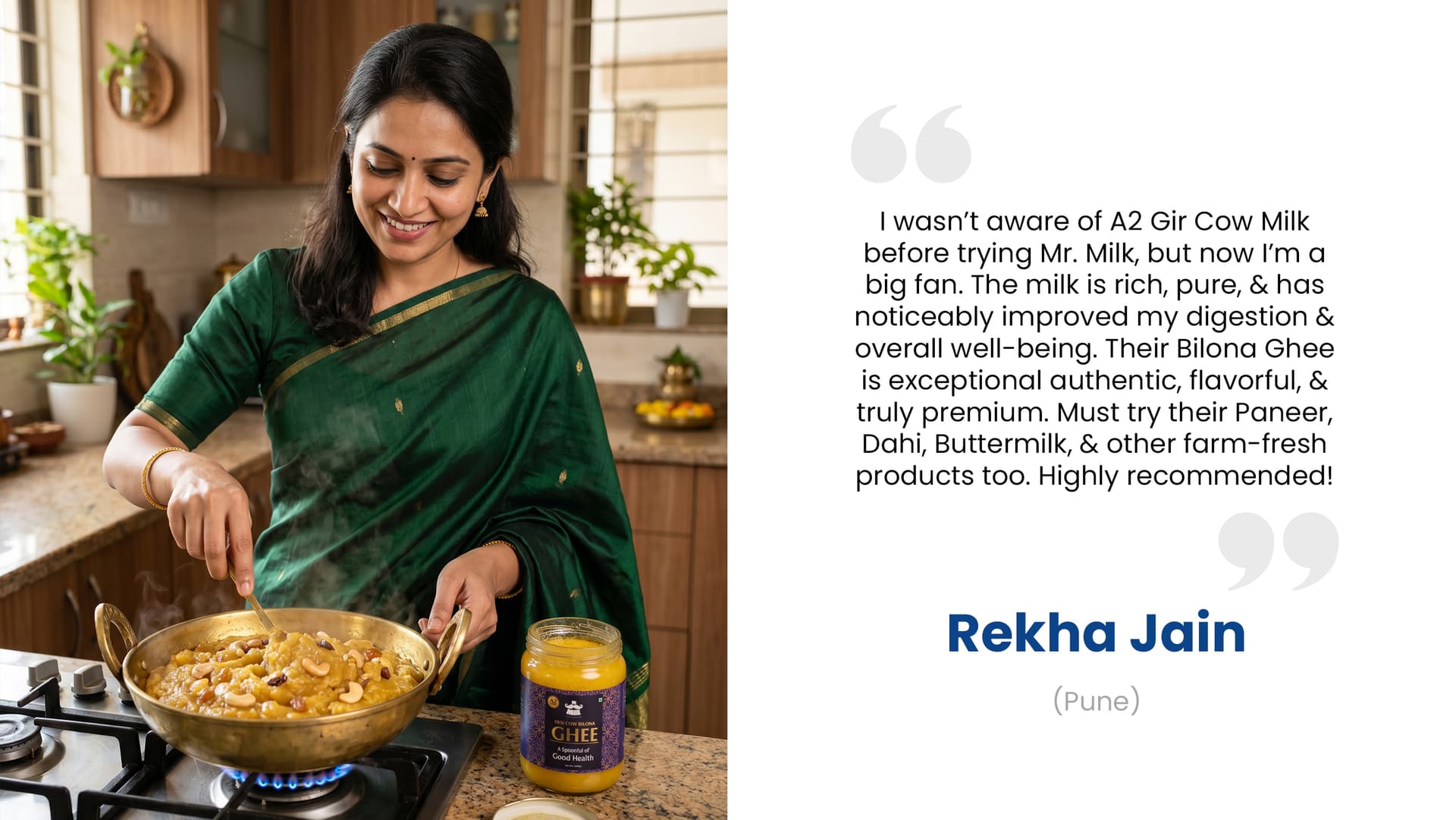Rekha Jain from Pune — Mr. Milk Ghee customer review